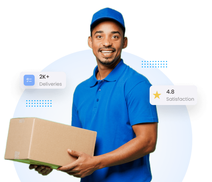 Courier holding packages